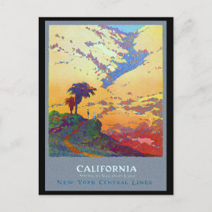 California Travel Poster Postkarte