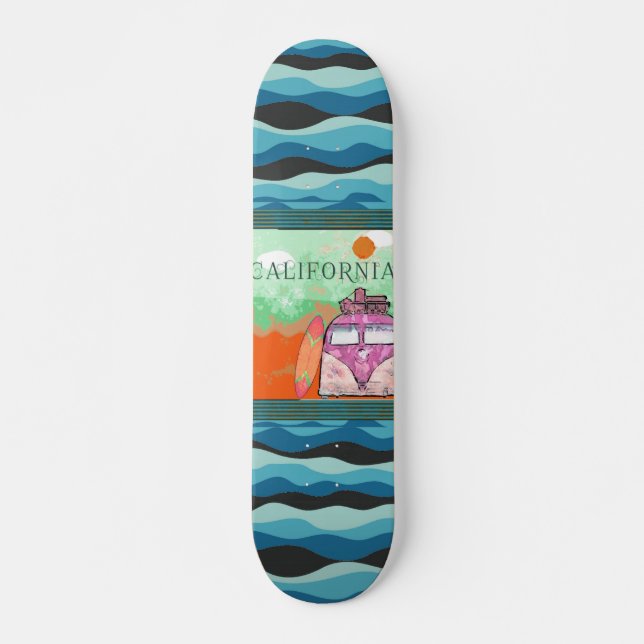 California Travel Poster Skateboard (Vorne)