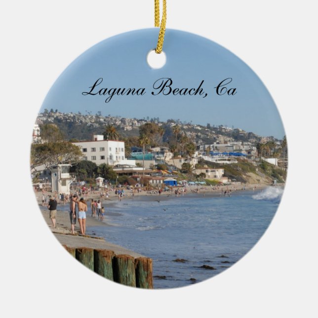 California Travel Vacation Foto Laguna Beach Keramik Ornament (Vorne)