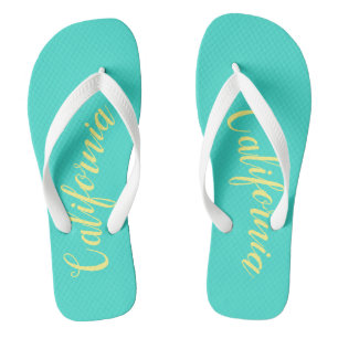 California Türkis Yellow Flip Flops