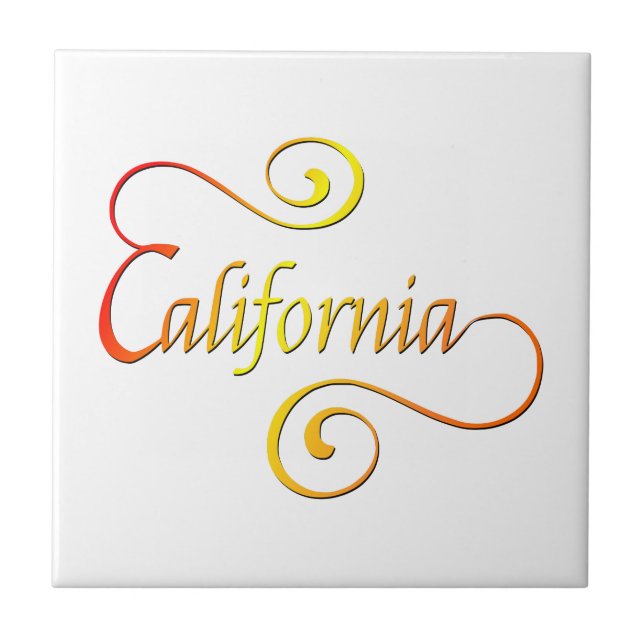 California Typografy Art Fliese (Vorderseite)