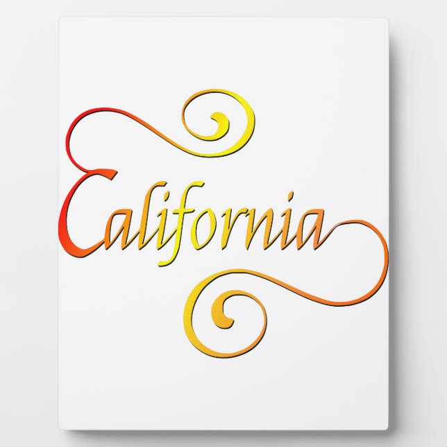 California Typografy Art Fotoplatte (Vorderseite)