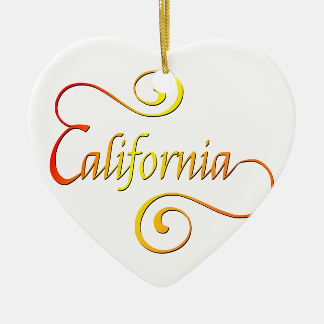 California Typografy Art Keramik Ornament (Vorne)