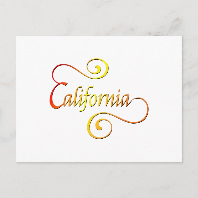 California Typografy Art Postkarte (Vorderseite)