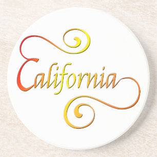 California Typografy Art Sandstein Untersetzer