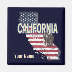 California United Staaten Retro Staat Map Vintag Magnet