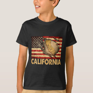 California USA patriotische amerikanische Flagge 4 T-Shirt