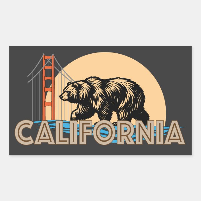 California USA Rechteckiger Aufkleber (Vorderseite)