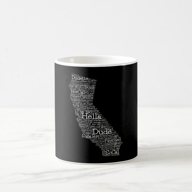 California USA Slang Word Art Map Kaffee Tasse (Mittel)