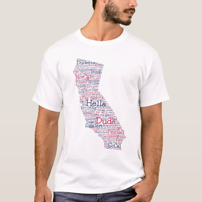 California USA Slang Word Art Map T - Shirts (Vorderseite)