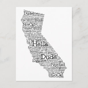 California USA Slang Word Karte