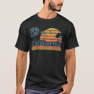 California Vacation Sunset Niedlich Cali 70er Vint T-Shirt