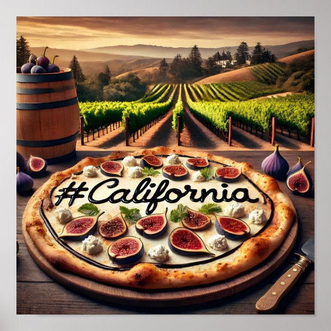 California Vineyard Fig Pizza Design Poster (Vorne)