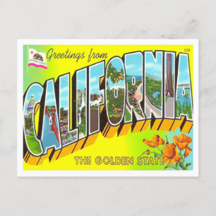 California Vintag Big Letters Postcard Postkarte