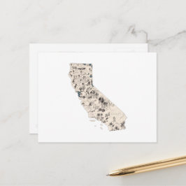 California Vintag Picture Map Staat Chart Postkarte
