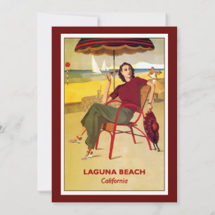 California Vintage Poster, Laguna Beach, Karte