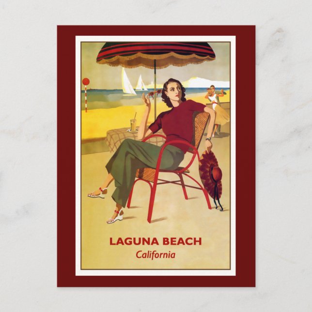 California Vintage Poster, Laguna Beach, Postkarte (Vorderseite)