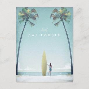 California Vintage Travel Poster - Art Postkarte