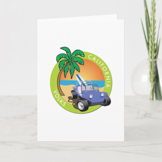 California Volks Dune Buggy mit Palms Karte (Vorderseite)
