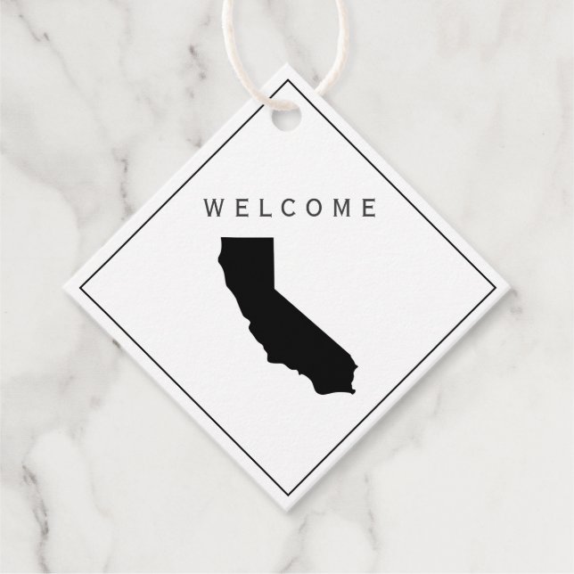 California Welcome Bag Geschenktag, Hochzeitstag Geschenkanhänger (Vorderseite)