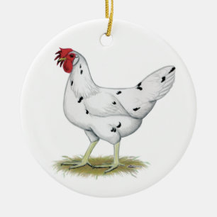 California White Hen Keramikornament