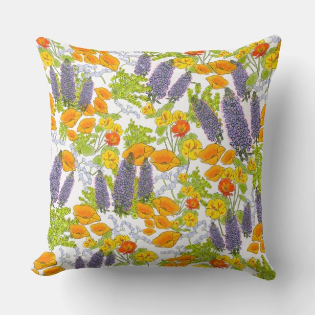 California Wildblumen Pillow Kissen (Vorderseite)
