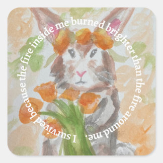 California Wildfire Relief Fundraiser Quadratischer Aufkleber