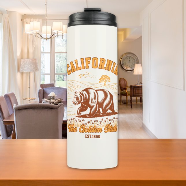 California Wildflower Field – Retro Bear Design Thermosbecher (Von Creator hochgeladen)