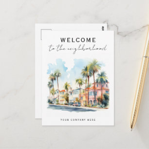 California Willkommen in der Nachbarschaft Immobil Postkarte