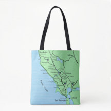 California Wine Country Map Tasche
