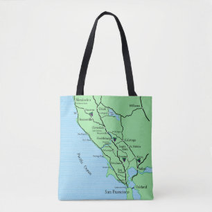California Wine Country Map Tasche