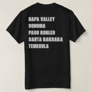 California Wine Regions Napa Black Front und Back T-Shirt