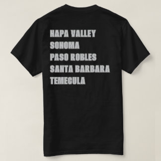 California Wine Regions Napa Black Front und Back T-Shirt