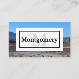 California Wüste Landschaft mit Namen und Monogram Visitenkarte