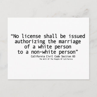 California Zivil Code Section 60 Postcard Front Postkarte