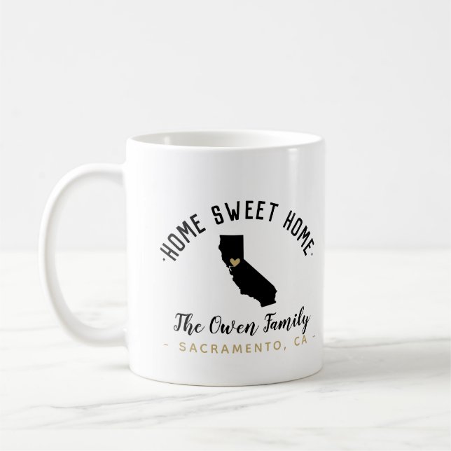 California Zuhause Sweet Zuhause Family Monogram T Kaffeetasse (Links)