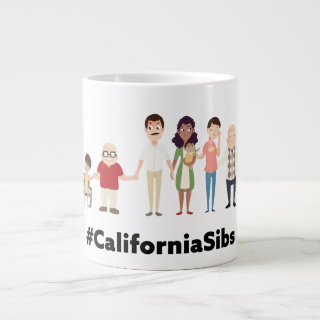 #californiasibs jumbo-Tasse (Vorderseite)