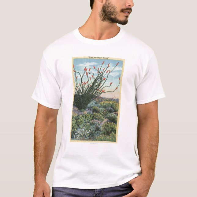 CaliforniaView der Kakteen in der Blüte T-Shirt (Vorderseite)