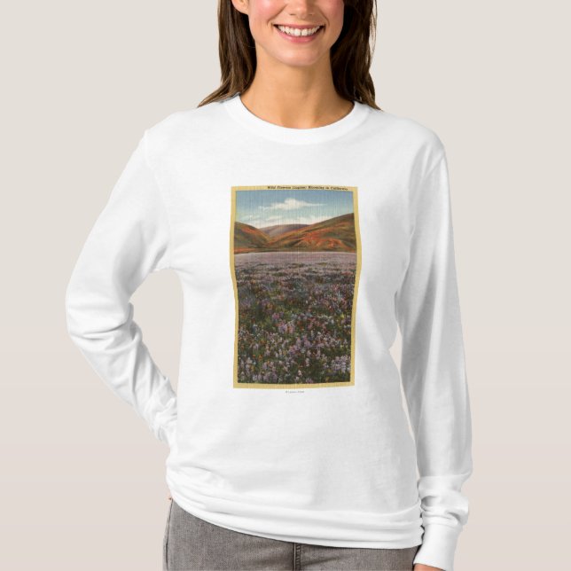 CaliforniaWild Lupine-Blumen in der Blüte T-Shirt (Vorderseite)