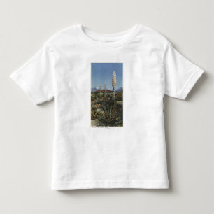 CaliforniaYucca Kakteen in der Blüte in der Wüst Kleinkind T-shirt