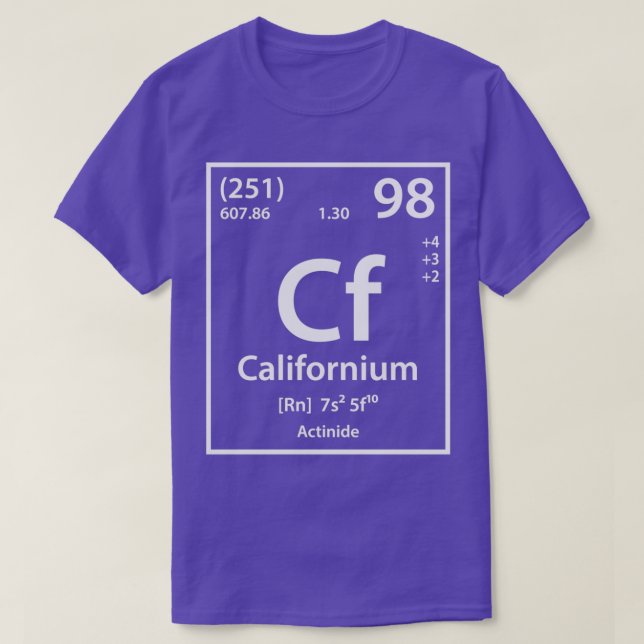 Californium-Element T-Shirt (Design vorne)