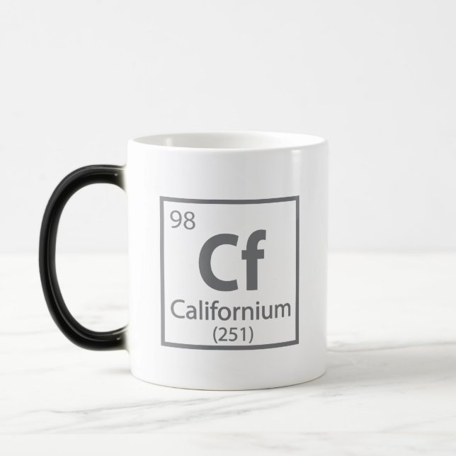 Californium - Wissenschaftliche Periodische Tabell Verwandlungstasse (Links)