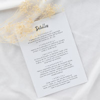 Caliigraphy Minimalistische spanische Hochzeitdeta