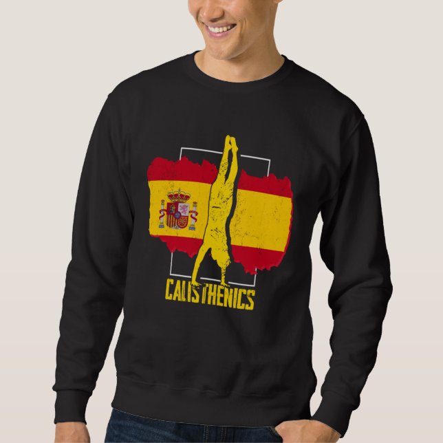 Calisthenics Athlete Spain Flag Fitness Street Wor Sweatshirt (Vorderseite)