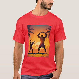 Calisthenics Eercise Enthusiasten Vater und T-Shirt