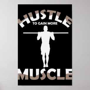 Calisthenics Ghetto-Fitness "Hustle to Gain Muscle Poster