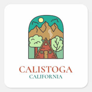 Calistoga - Kalifornien Quadratischer Aufkleber