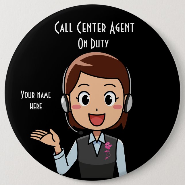 Call Center Agent für "Duty Black" Button (Vorderseite)