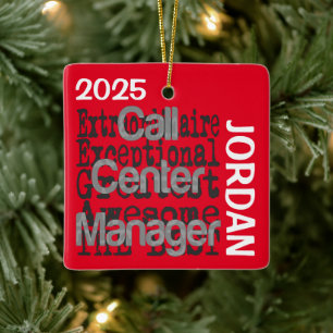 Call Center Manager Extraordinaire CUSTOM Keramikornament