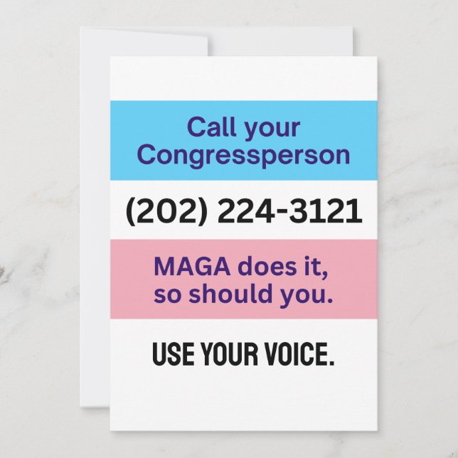 Call Congress MAGA übernimmt Trans Alligly Einladung (Vorderseite)